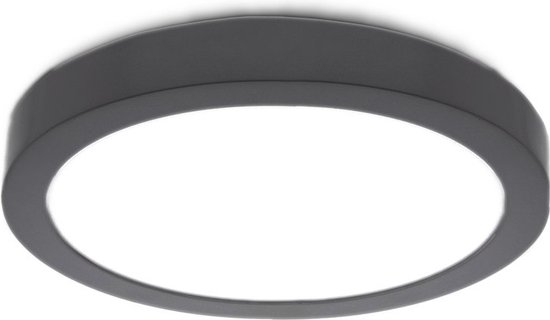 Groenovatie LED Plafondlamp - 12W - Rond - Dimbaar - Zwart