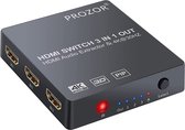 NÖRDIC SGM-168 HDMI switch 3 in naar 1 uit - 4K30Hz - Toslink - 3,5mm Jack - Zwart