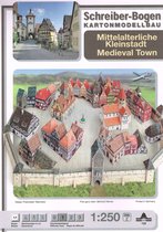 bouwplaat / modelbouw in karton Gebouwen : Kleine middeleeuwse stad, schaal 1:250