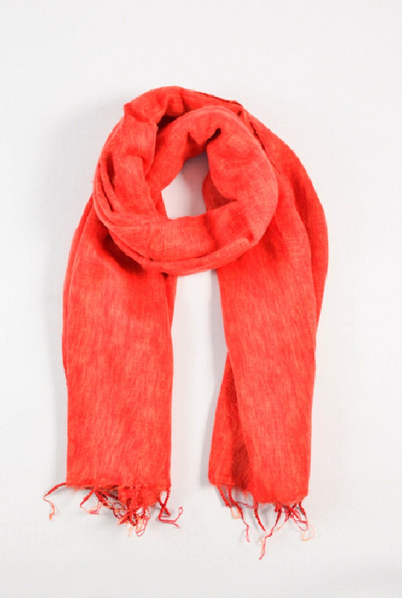 Nepal sjaal en omslagdoek Oranje Rood