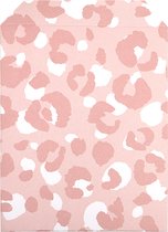 Papieren - 50 stuks - Cadeauzakje - Gift Bag - met panter print - Roze - Wit - 13cm x 10cm