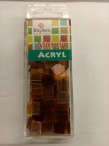 Rayher Mozaic Acryl transparant bruin 1 x1 cm 205 stuks per doosje