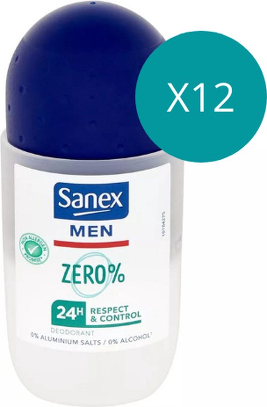 Sanex Roller Zero% Men Deodorant - 12 x 50 ml | bol.com