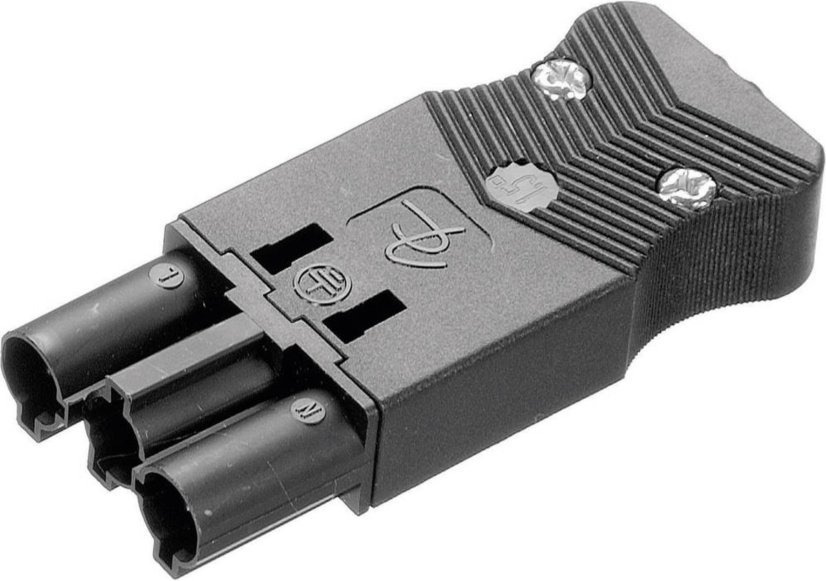 Adels-Contact 17962 Netstekker AC Stekker, recht Totaal aantal polen: 2 + PE 16 A Zwart 1 stuk(s)