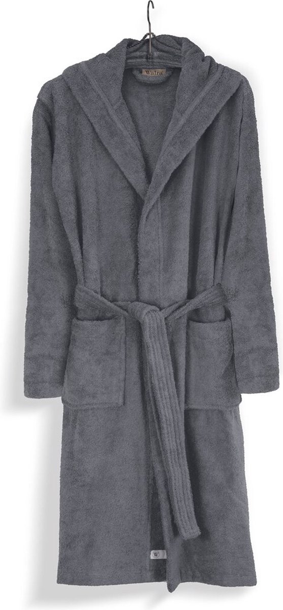 Walra Badjas Luxury Robe Unisex Badjas Dames Badjas Heren Badjas met capuchon 100% Katoen S M Antraciet Kerst Cadeau