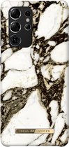 iDeal of Sweden hoesje voor Galaxy S21 Ultra - Hardcase Backcover - Fashion Case - Calacatta Golden Marble