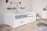 Kocot Kids - Bed babydreams wit zonder patroon met lade met matras 180/80 - Kinderbed - Wit
