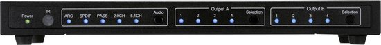 SpeaKa Professional 4 x 2 poorten HDMI-switch Met audiopoorten 3840 x 2160 Mpix Zwart — afbeelding 5
