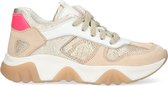 Braqeez 422240-506 Meisjes Lage Sneakers - Beige/Goud - Leer - Veters