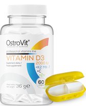 Vitaminen - OstroVit Vitamine D3 2000 IE + K2 MK-7 + C + Zn 60 capsules