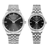 BURKER Adam & Eve Deluxe - Koppelhorloge Zilver Zwart - 41/28 mm