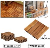 Baymate®houten vloer - Tuinplankenset - Mozaïek hardhout composiet - In elkaar grijpende terrastegels met houteffect Vloeren met kliksysteem - 33 PCS