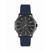 Lee Cooper LC06889.669 - Horloge - Analoog - Mannen - Heren - leren band - Blauw - Zwart