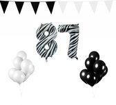 87 jaar Verjaardag Versiering Pakket Zebra