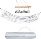 Oneiro’s Luxe Hangmat BLUE 240x160cm – hangmat – max. 150 kg - hangmat met standaard – zomer – tuin – tuinartikelen – relax – tuinmeubelen