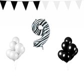 9 jaar Verjaardag Versiering Pakket Zebra