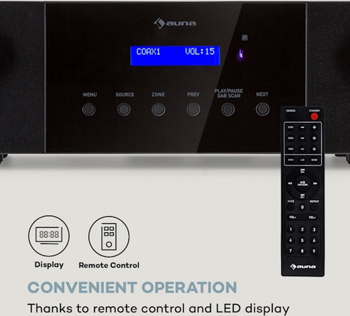 Amplificatore Stereo HiFi Auna AMP-4000 Con Radio DAB+ E Bluetooth - 4x100W RMS