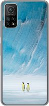 Geschikt voor Xiaomi Mi 10T 5G hoesje - Twee keizerpinguïns voor een ijsberg - Siliconen Telefoonhoesje