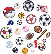 Bal Series - Voetbal - Basketbal - Honkbal - Rugby - 24 delige set -stof & strijk applicatie