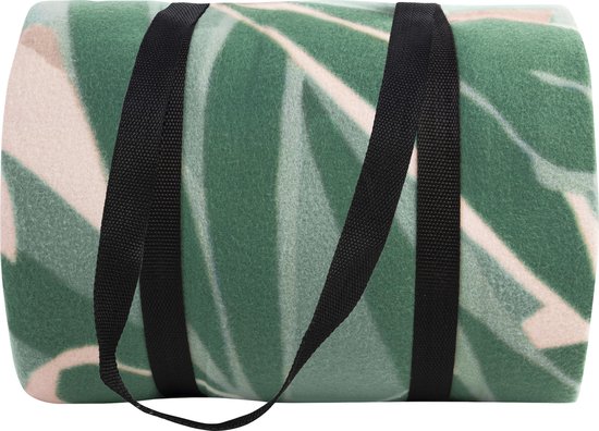 Mistral Home Picknickkleed - 200x200 cm - Waterafstotend - Met handvat - Gebloemd groen wit