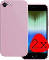 Hoes voor iPhone SE 2022 Hoesje Siliconen Case Hoes - Hoes voor iPhone SE 2022 Hoes Cover - Lila - 2 Stuks