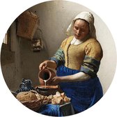 Behangcirkel Melk Meisje | ⌀ 50 cm | Zelfklevend | Wanddecoratie | Ronde Muursticker | Muurcirkel Binnen