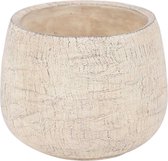 Rasteli Bloempot-Sierpot Wit-Beige D 17 cm H 14 cm