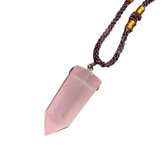 Geslepen Rozenkwarts Edelsteen Hanger Met Ketting – Rose Quartz Steen – Natuursteen – 25 mm – Edelstenen Sieraden - Obelisk