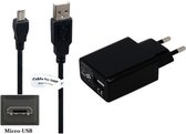 3A lader + 0,3m Micro USB kabel. TUV geteste oplader adapter met robuust snoer geschikt voor o.a. Samsung Galaxy A2 Core, A10 (niet voor A10e), A10s, SM-A107, A3 (A300 / A310) uit 2016, A5 (A500 uit 2014 / A510 uit 2016)