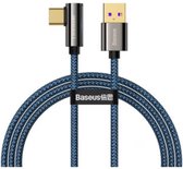 Baseus USB-C naar USB-A Kabel 2 Meter - Quick Charging 2.4A - USB-C Oplader - Oplaadkabel Samsung - Datakabel USB-C - Snellader Blauw 2M CACS000503