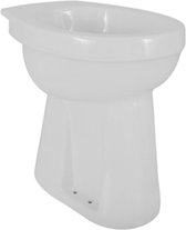 Saqu Ecoline Staande Toiletpot - met Vlakspoel en Verticale Afvoer - 45,5cm Hoog - Wit - zonder Toiletbril - WC