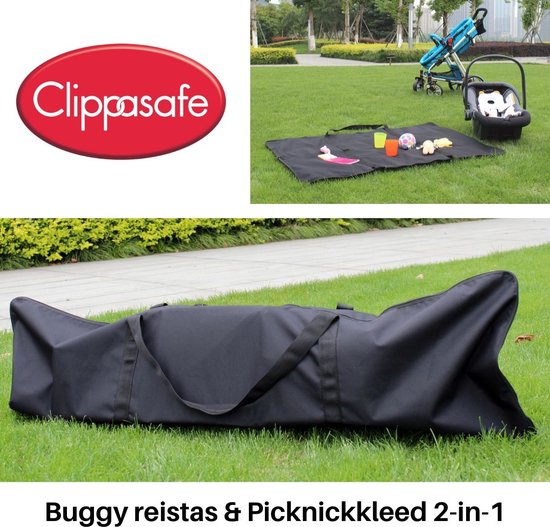 Foto: Buggy reistas picknickkleed 2 in 1 buggytas opbergtas travelbag buggy transporttas universele buggy tas beschermhoes voor buggy s clippasafe