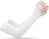 Compression Sleeve - Compressie Arm Mouwen - Armwarmers met UV-bescherming - Wit - 38-40cm