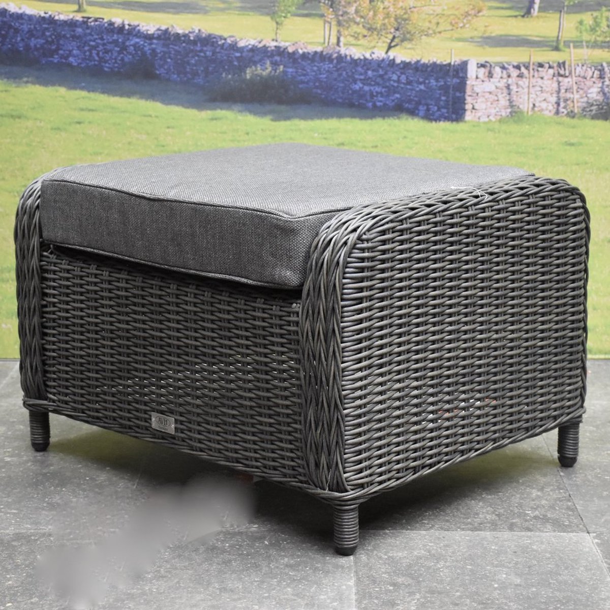 Toscane Bilbao premium voetenbank 60x74xH47 cm antraciet