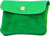 Jozemiek PATTY - Kleine glitter portemonnee- echte leer- glitter - Groen