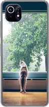 Xiaomi Mi 11 - Chat - Fenêtre - Plantes - Coque de téléphone en Siliconen