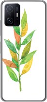 Geschikt voor Xiaomi 11T Pro hoesje - Waterverf - Bladeren - Planten - Siliconen Telefoonhoesje