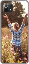 Geschikt voor Xiaomi Mi 11 Lite hoesje - Vrouw - Bloemen - Lente - Siliconen Telefoonhoesje
