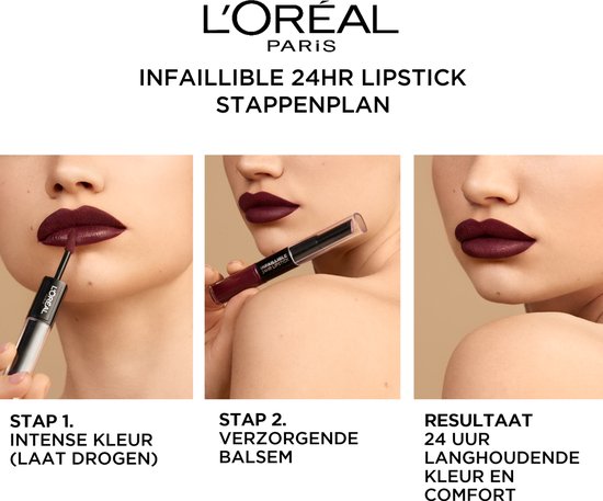 L’Oréal Paris Infaillible 24H Lipstick - Verzorgende Lippenstift Verrijkt met Hyaluronzuur - 113 Invincible Sable -5.7 ml