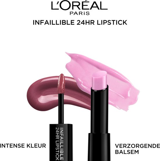 L’Oréal Paris Infaillible 24H Lipstick - Verzorgende Lippenstift Verrijkt met Hyaluronzuur - 209 Violet Parfait -5.7 ml