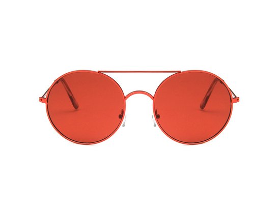 Zonnebril Retro Metaal Rond 2022 - Rood van Vooxoo — afbeelding 2