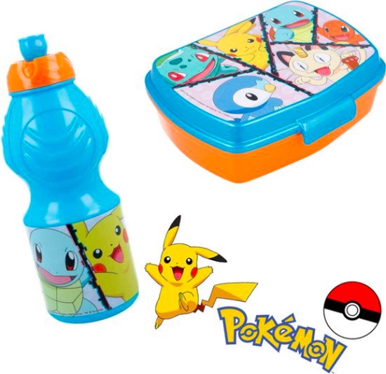 Boîte à pain Pokémon multi / boîte à lunch + gourde tritan / bouteille  d'eau 480 ml 