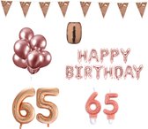 65 jaar Verjaardag Versiering Pakket Rosé Goud