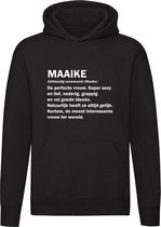 Maaike sweater | verjaardagkado | verjaardag kado | jarig | Cadeau | Unisex | Trui | Hoodie | Capuchon | Zwart