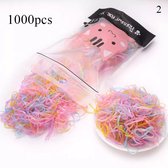 1000 elastiekjes in een tasje roze - haaraccessoires - meisje