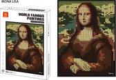 Wange Mona Lisa - Leonardo da Vinci - Kunst - Schilderij - Pixels / Pixelart / Pixelkunst - Bouwset - 3262 bouwsteentjes