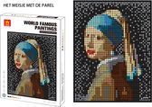 Wange Het meisje met de Parel - Johannes Vermeer - Kunst - Schilderij - Pixels / Pixelart / Pixelkunst - Bouwset - 3262 bouwsteentjes