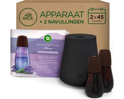 Air Wick Essential Mist Luchtverfrisser - Ontspannende Lavendel - 1 Zwart + Goud Apparaat + 2 Navullingen