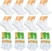 Sneakersokken - Heren - Bamboe - 12-pack - Wit - Maat 40/43