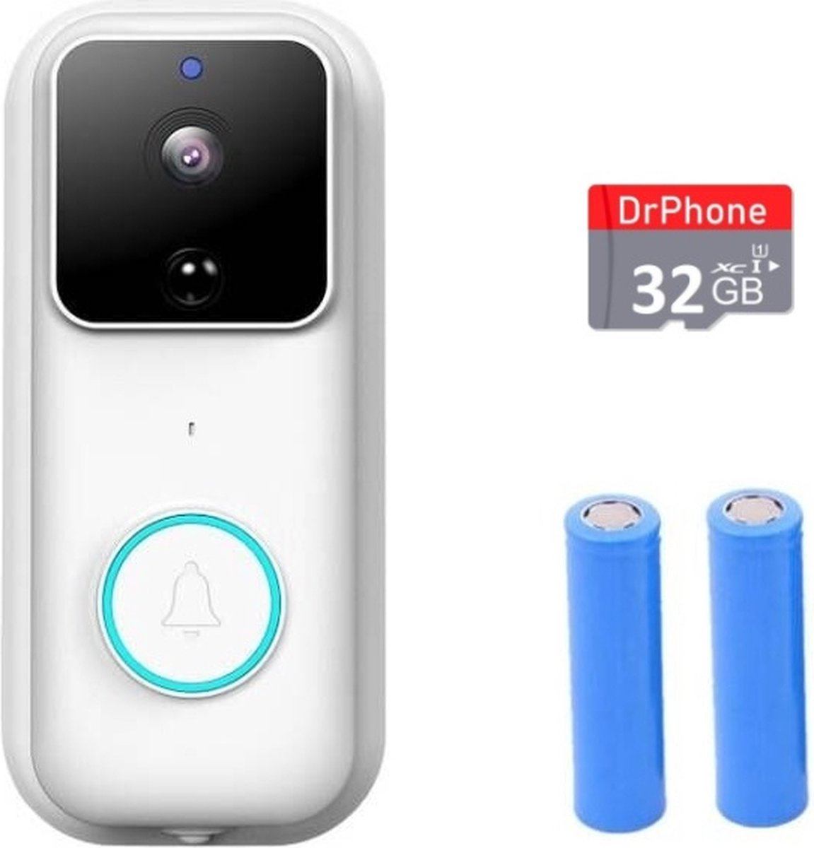 DrPhone LM5-B - Smart Camera Video Deurbel - Intercom - 4G/5G Smartphone Verbinding - WiFi - 6 Maanden Accu - Smartcam camera + Ophangsysteem + 2x 18650 batterijen - 32G SD kaart